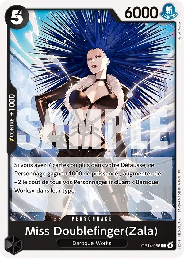 Carte One Piece Miss Doublefinger (Zala) - FR OP14-086 CO Les Sept de la mer d’Azur Neuf FR LorenZone