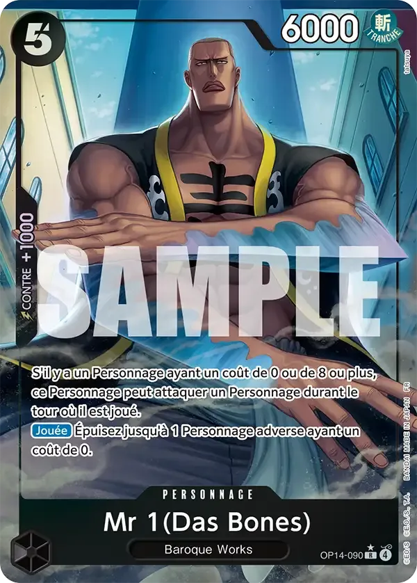 Carte One Piece Mr 1 (Das Bones) V2 - FR OP14-090 R-P Les Sept de la mer d’Azur Neuf FR LorenZone