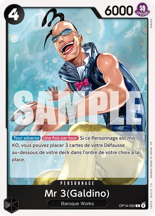 Carte One Piece Mr 3(Galdino) - FR OP14-092 R Les Sept de la mer d’Azur Neuf FR LorenZone