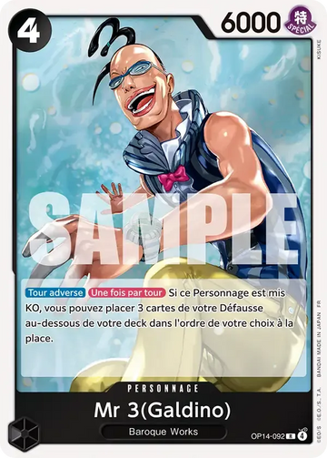 Carte One Piece Mr 3(Galdino) OP14-092 - Les Sept de la Mer d'Azur