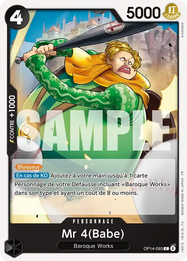 Carte One Piece Mr 4(Babe) - FR OP14-093 CO Les Sept de la mer d’Azur Neuf FR LorenZone