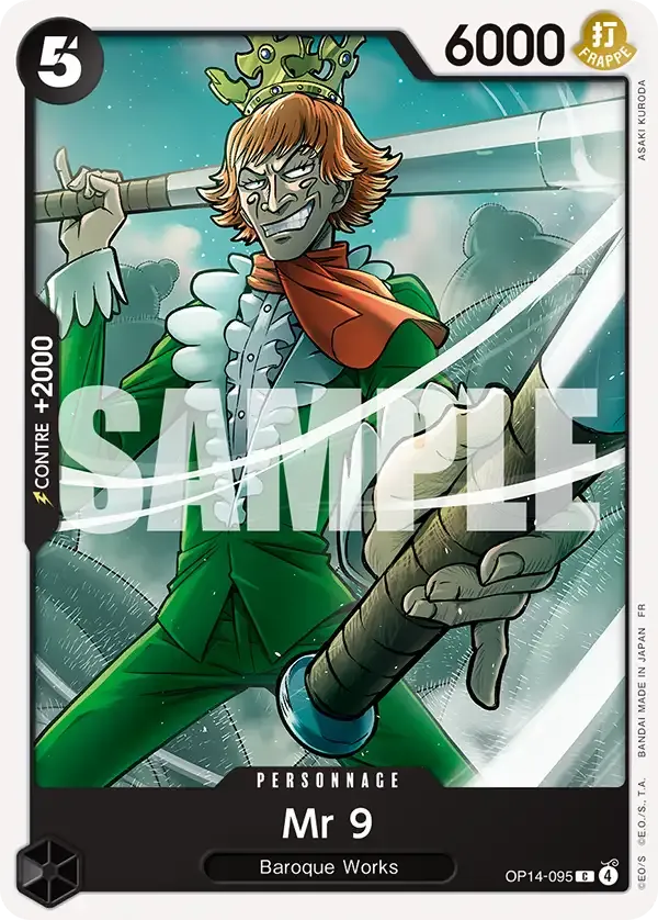 Carte One Piece Mr 9 - FR OP14-095 CO Les Sept de la mer d’Azur Neuf FR LorenZone