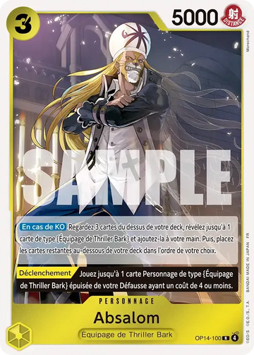Carte One Piece Absalom OP14-100 - Les Sept de la Mer d'Azur