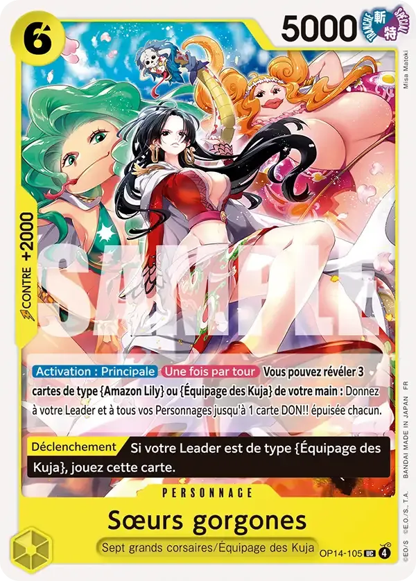 Carte One Piece Soeurs gorgones - FR OP14-105 UC Les Sept de la mer d’Azur Neuf FR LorenZone