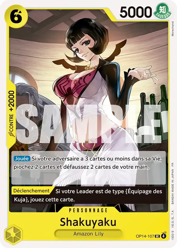 Carte One Piece Shakuyaku - FR OP14-107 UC Les Sept de la mer d’Azur Neuf FR LorenZone