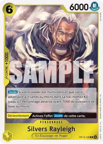 Carte One Piece Silvers Rayleigh OP14-108 - Les Sept de la Mer d'Azur