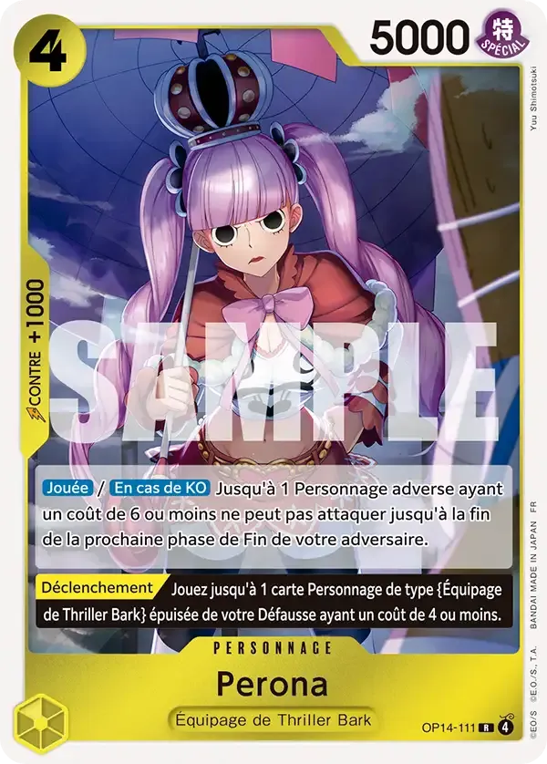Carte One Piece Perona V1 - FR OP14-111 R Les Sept de la mer d’Azur Neuf FR LorenZone