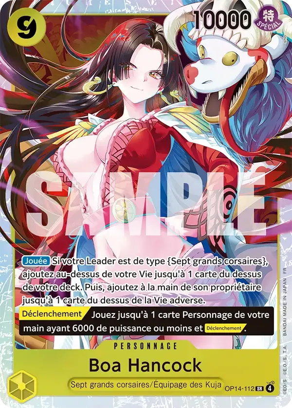 Carte One Piece Boa Hancock V1 - FR OP14-112 SR Les Sept de la mer d’Azur Neuf FR LorenZone
