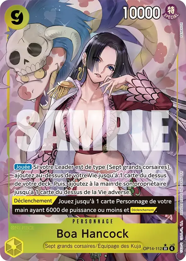 Carte One Piece Boa Hancock V2 - FR OP14-112 SR-P Les Sept de la mer d’Azur Neuf FR LorenZone