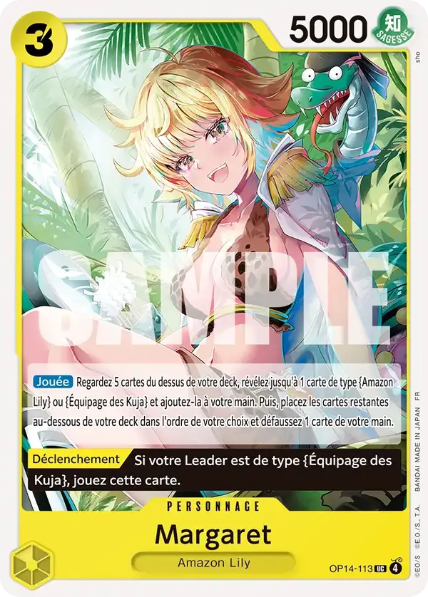 Carte One Piece Margaret - FR OP14-113 UC Les Sept de la mer d’Azur Neuf FR LorenZone