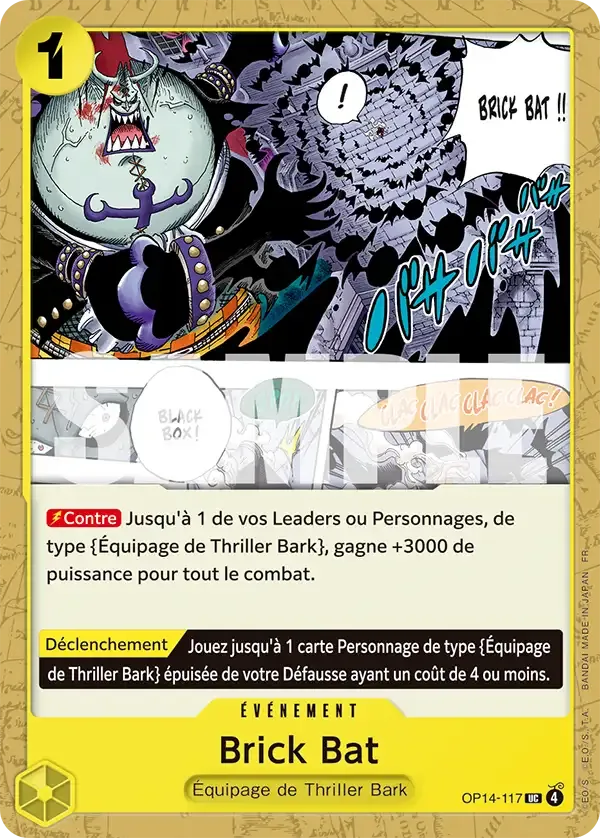 Carte One Piece Brick Bat - FR OP14-117 UC Les Sept de la mer d’Azur Neuf FR LorenZone