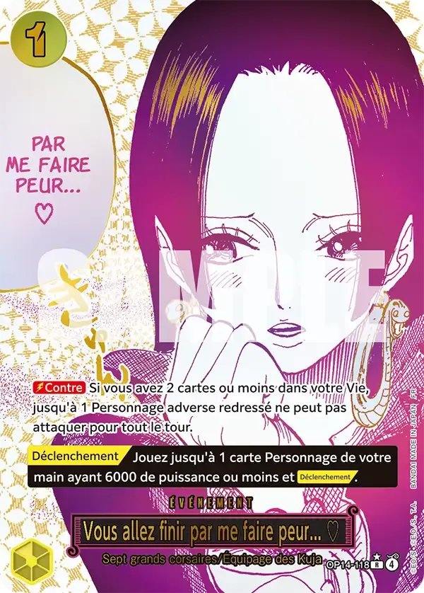 Carte One Piece Vous allez finir par le faire peur... V2 - FR OP14-118 R-P Les Sept de la mer d’Azur Neuf FR LorenZone