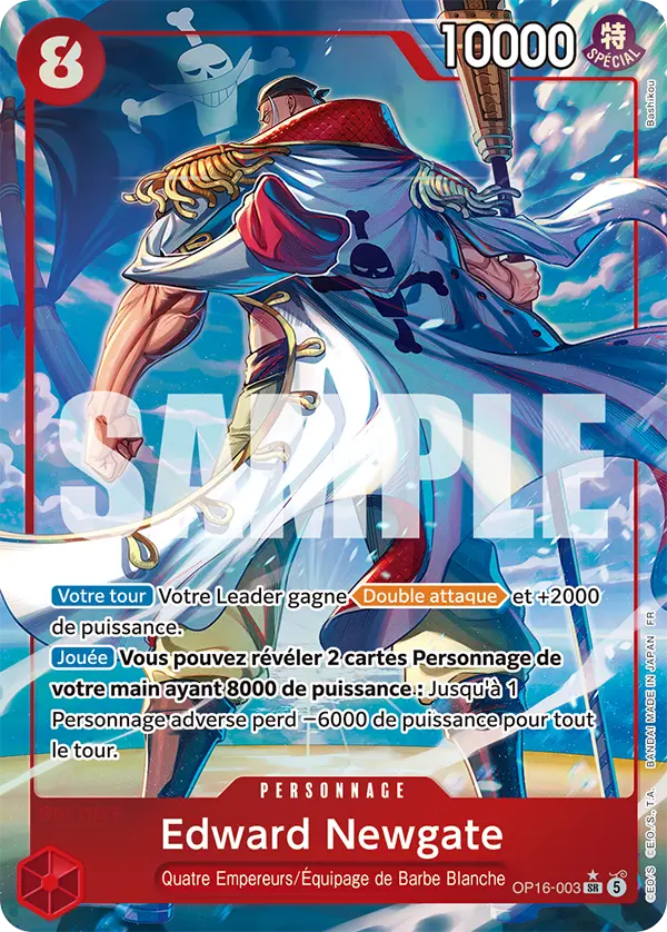 Carte One Piece OP16-003 Edward Newgate Parallele