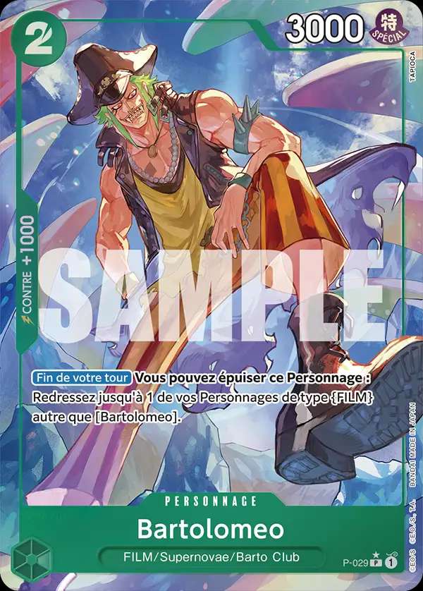 Carte One Piece Bartolomeo V3 P-029 P The Best Neuf FR LorenZone