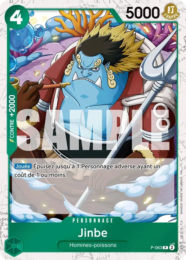 Carte One Piece Jinbe V2 - PRB02 - FR P-063 Promo Foil The Best Vol.2 Neuf FR LorenZone