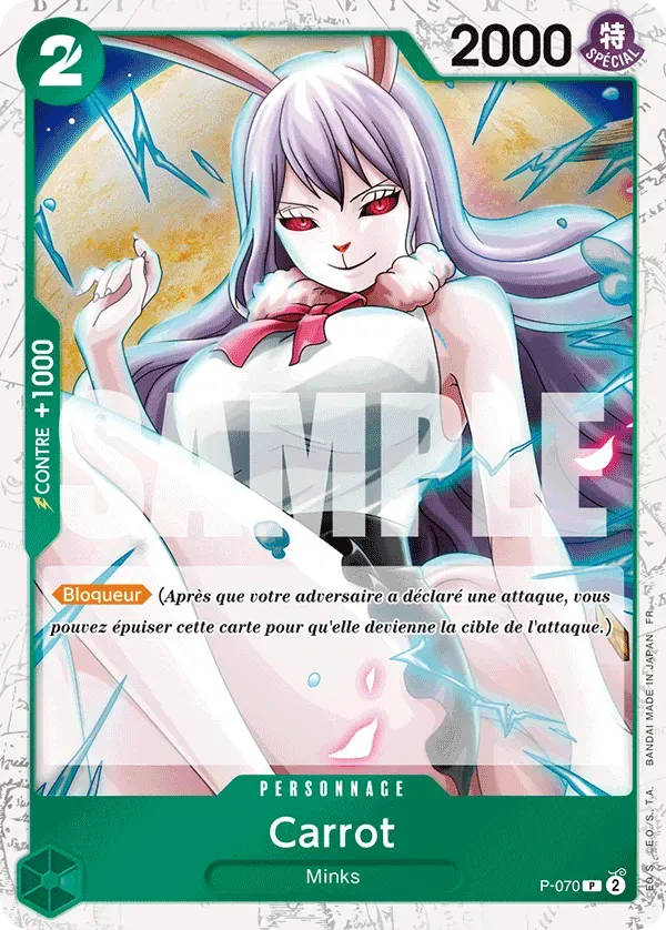 Carte One Piece Carrot V2 - PRB02 - FR P-070 Promo Foil The Best Vol.2 Neuf FR LorenZone
