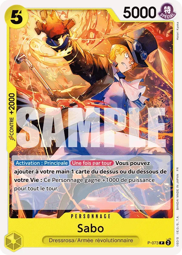 Carte One Piece Sabo V1 - PRB02 - FR P-073 Promo The Best Vol.2 Neuf FR LorenZone