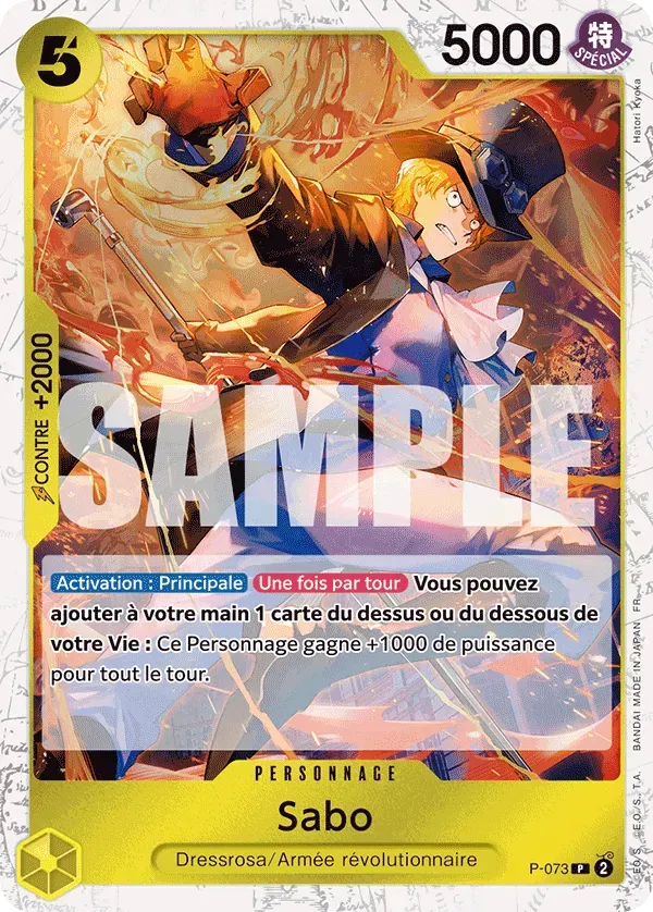 Carte One Piece Sabo V2 - PRB02 - FR P-073 Promo Foil The Best Vol.2 Neuf FR LorenZone