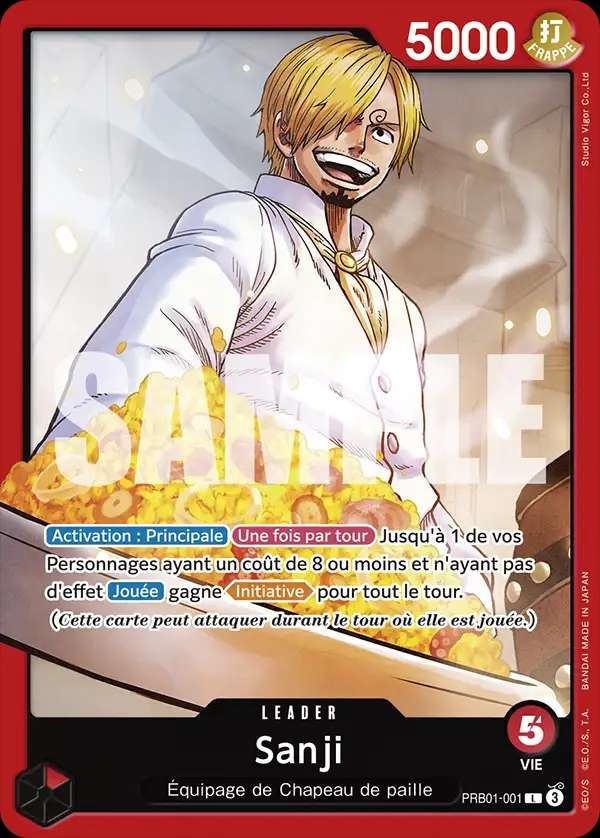 Carte One Piece Sanji V1 PRB01-001 L The Best Neuf FR LorenZone