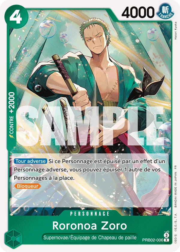 Carte One Piece PRB02-006 Roronoa Zoro V1 | LorenZone
