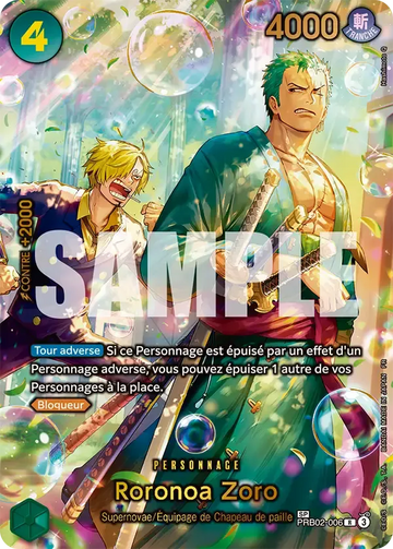 Carte One Piece Roronoa Zoro PRB02-006 - Les Sept de la Mer d'Azur