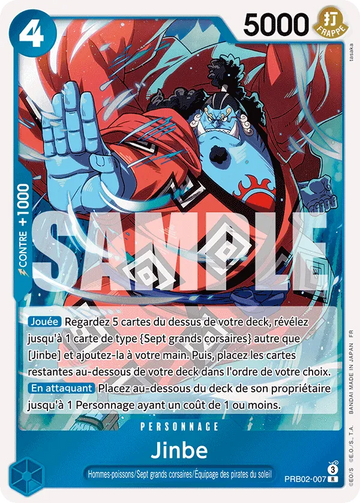 Carte One Piece Jinbe PRB02-007 V1 - The Best Vol.2