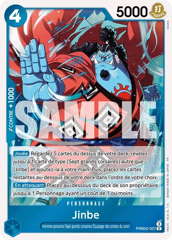 Carte One Piece Jinbe V1 - PRB02 - FR PRB02-007 Rare The Best Vol.2 Neuf FR LorenZone