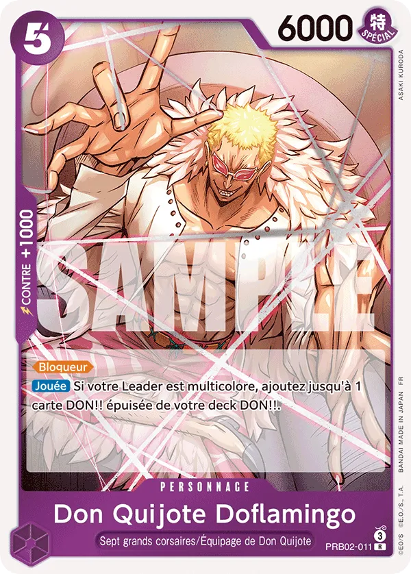 Carte One Piece PRB02-011 Don Quijote Doflamingo V1 | LorenZone