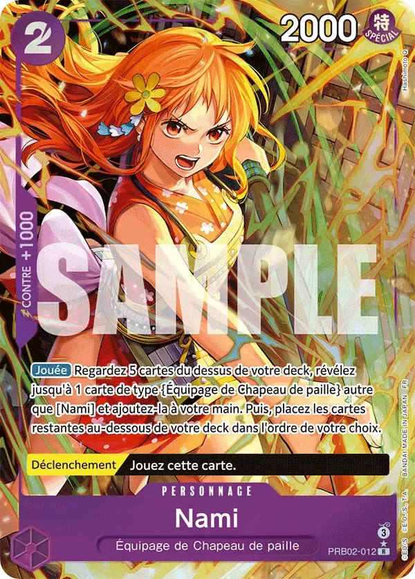Carte One Piece Nami V2 - PRB02 - FR PRB02-012 Rare Parallèle The Best Vol.2 Neuf FR LorenZone