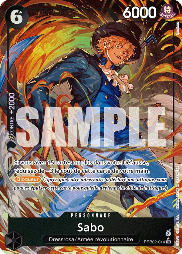 Carte One Piece Sabo V2 - PRB02 - FR PRB02-014 Super Rare Parallèle The Best Vol.2 Neuf FR LorenZone