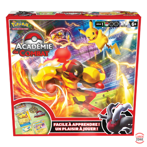Boîte du coffret Pokémon Académie de Combat V3 avec Carmadura, Pikachu et Darkrai