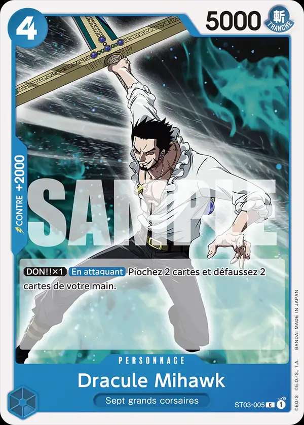 Carte One Piece Dracule Mihawk V1 ST03-005 C The Best Neuf FR LorenZone