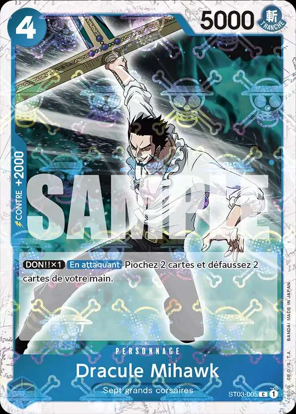 Carte One Piece Dracule Mihawk V2 ST03-005 C The Best Neuf FR LorenZone