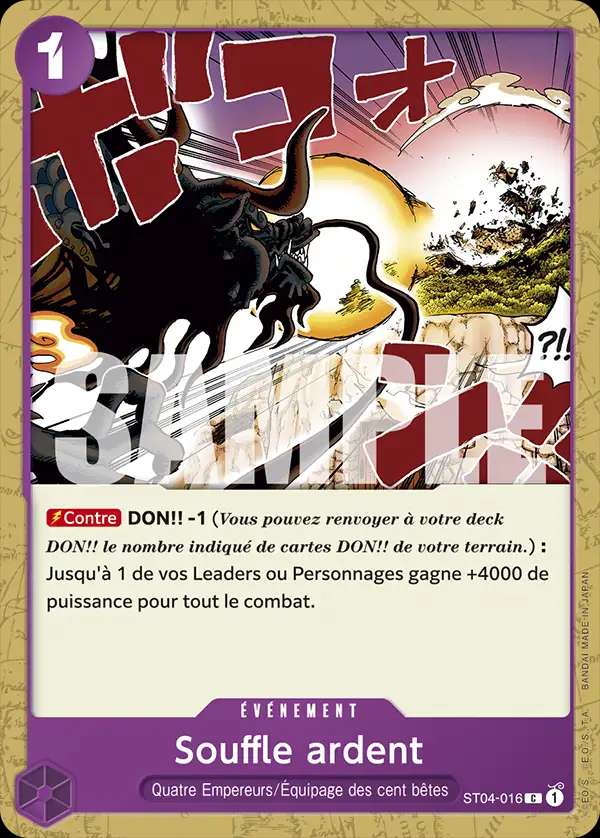 Carte One Piece Souffle ardent V1 ST04-016 C The Best Neuf FR LorenZone