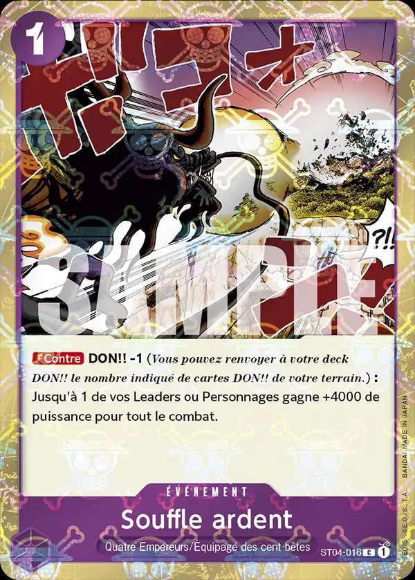 Carte One Piece Souffle ardent V2 ST04-016 C The Best Neuf FR LorenZone