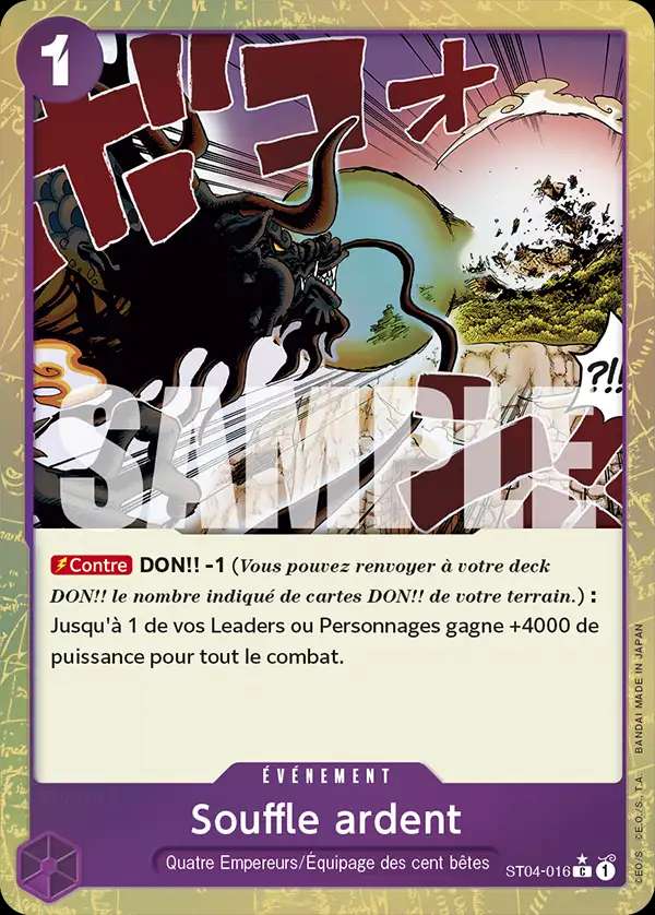 Carte One Piece Souffle ardent V3 ST04-016 C The Best Neuf FR LorenZone
