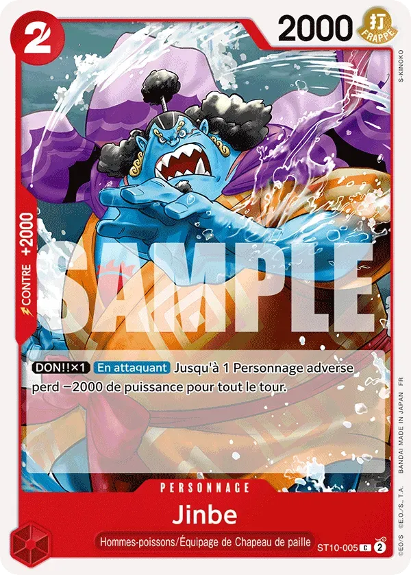 Carte One Piece Jinbe V1 - PRB02 - FR ST10-005 Commune The Best Vol.2 Neuf FR LorenZone