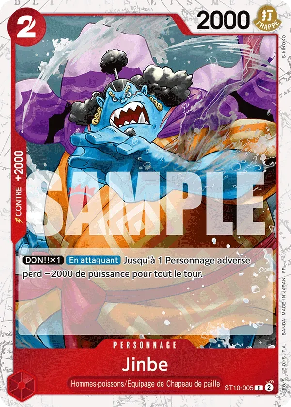 Carte One Piece Jinbe V2 - PRB02 - FR ST10-005 Commune Foil The Best Vol.2 Neuf FR LorenZone