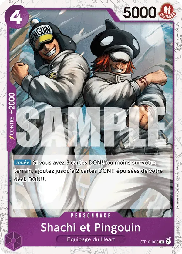 Carte One Piece Shachi et Pingouin V2 - PRB02 - FR ST10-008 Commune Foil The Best Vol.2 Neuf FR LorenZone