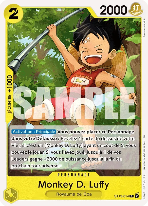 Carte One Piece Monkey D. Luffy V1 - PRB02 - FR ST13-014 Commune The Best Vol.2 Neuf FR LorenZone