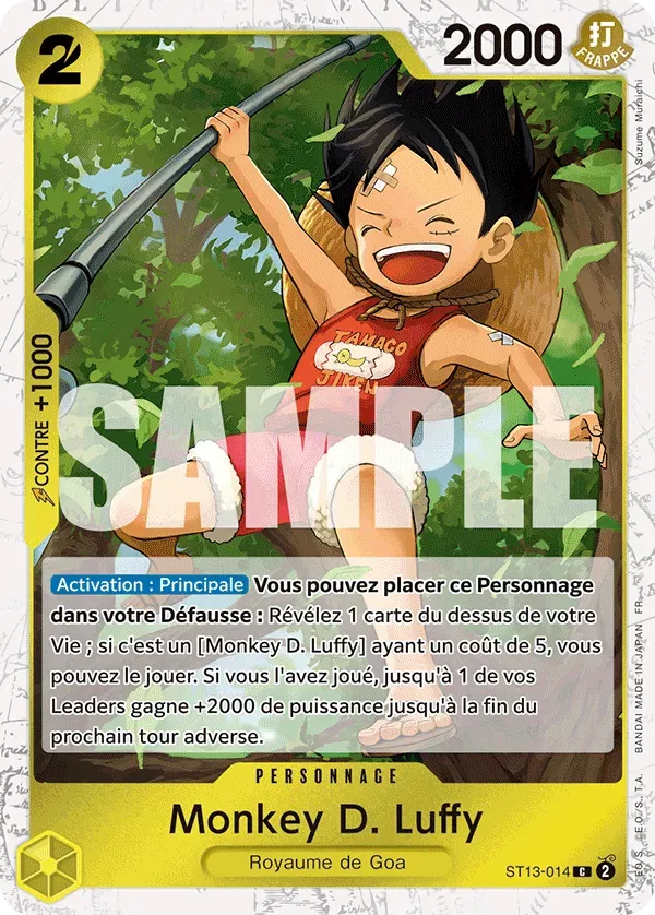 Carte One Piece Monkey D. Luffy V2 - PRB02 - FR ST13-014 Commune Foil The Best Vol.2 Neuf FR LorenZone