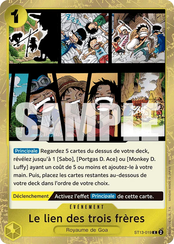 Carte One Piece Le lien des trois frères ST13-019 V2 - The Best Vol.2