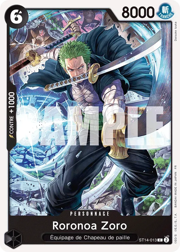 Carte One Piece Roronoa Zoro V1 - PRB02 - FR ST14-013 Commune The Best Vol.2 Neuf FR LorenZone