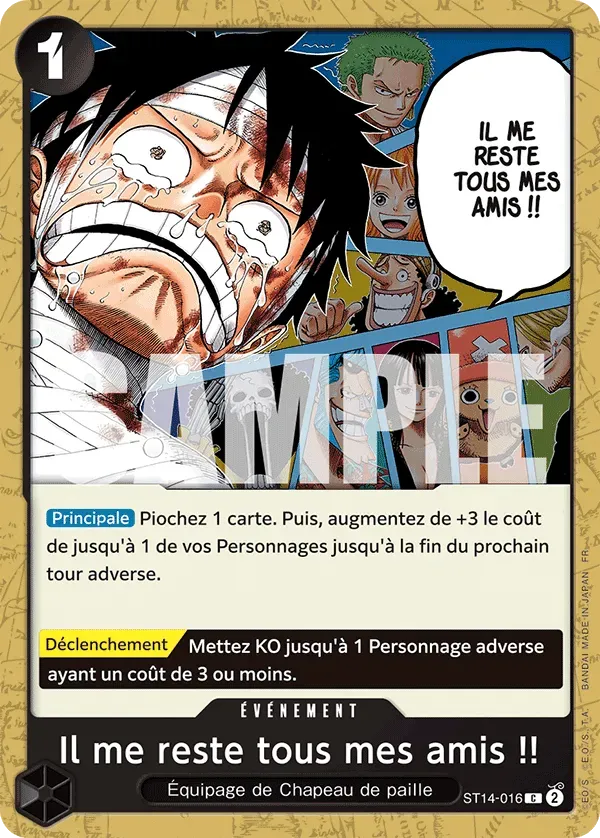 Carte One Piece Il me reste tous mes amis !! V1 - PRB02 - FR ST14-016 Commune The Best Vol.2 Neuf FR LorenZone