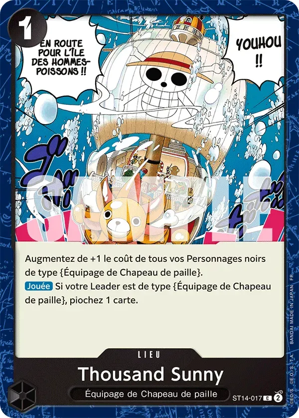Carte One Piece Thousand Sunny V1 - PRB02 - FR ST14-017 Commune The Best Vol.2 Neuf FR LorenZone