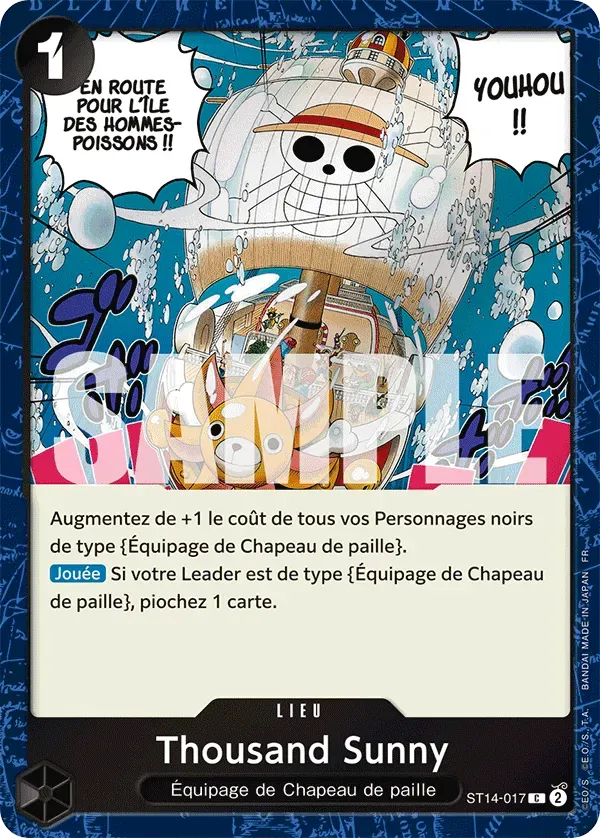 Carte One Piece Thousand Sunny V2 - PRB02 - FR ST14-017 Commune Foil The Best Vol.2 Neuf FR LorenZone