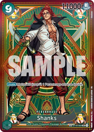 Carte One Piece Shanks ST16-004 - Des Poings Vifs comme l'Éclair