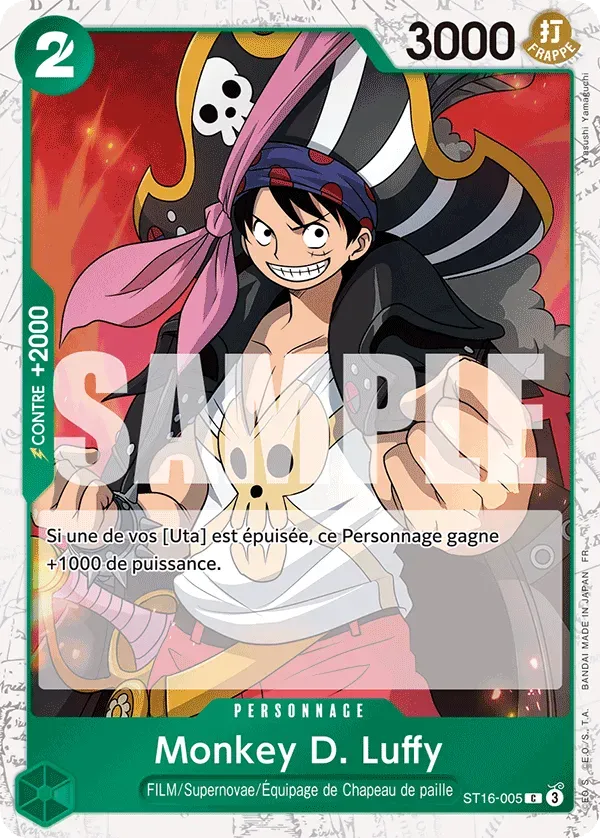 Carte One Piece Monkey D. Luffy V2 - PRB02 - FR ST16-005 Commune Foil The Best Vol.2 Neuf FR LorenZone
