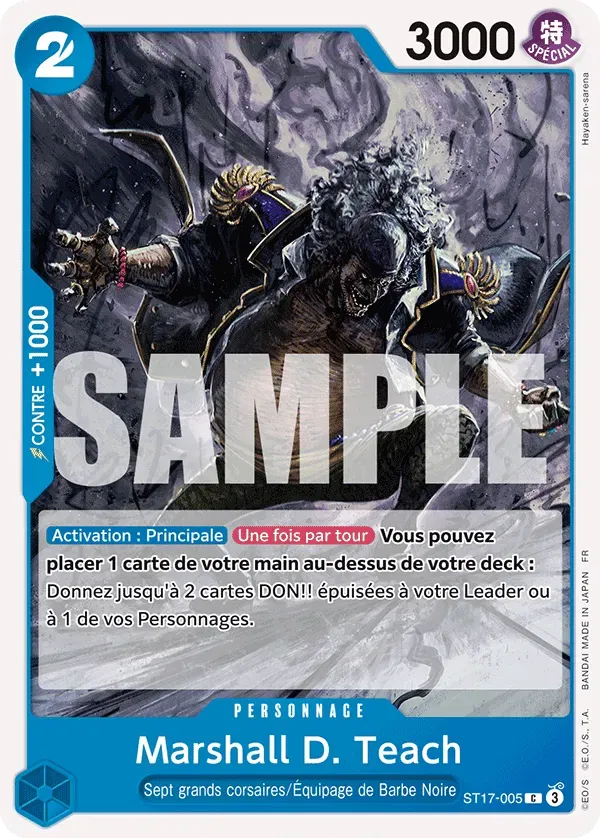Carte One Piece Marshall D. Teach V1 - PRB02 - FR ST17-005 Commune The Best Vol.2 Neuf FR LorenZone