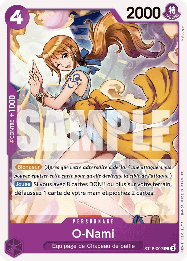 Carte One Piece O-Nami V1 - PRB02 - FR ST18-002 Commune The Best Vol.2 Neuf FR LorenZone